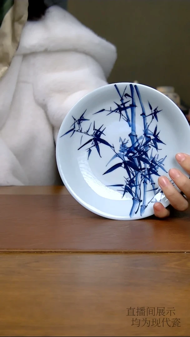 陶瓷方**N写意竹子壶承