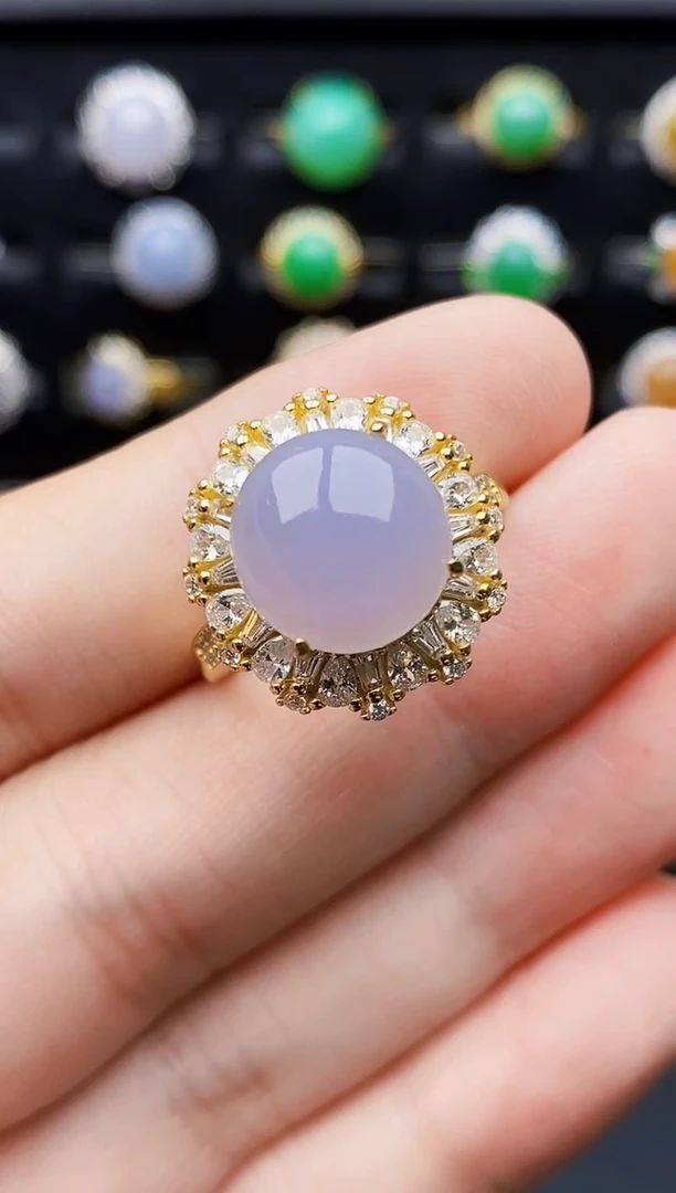 银S925镶嵌戒指翡翠7084