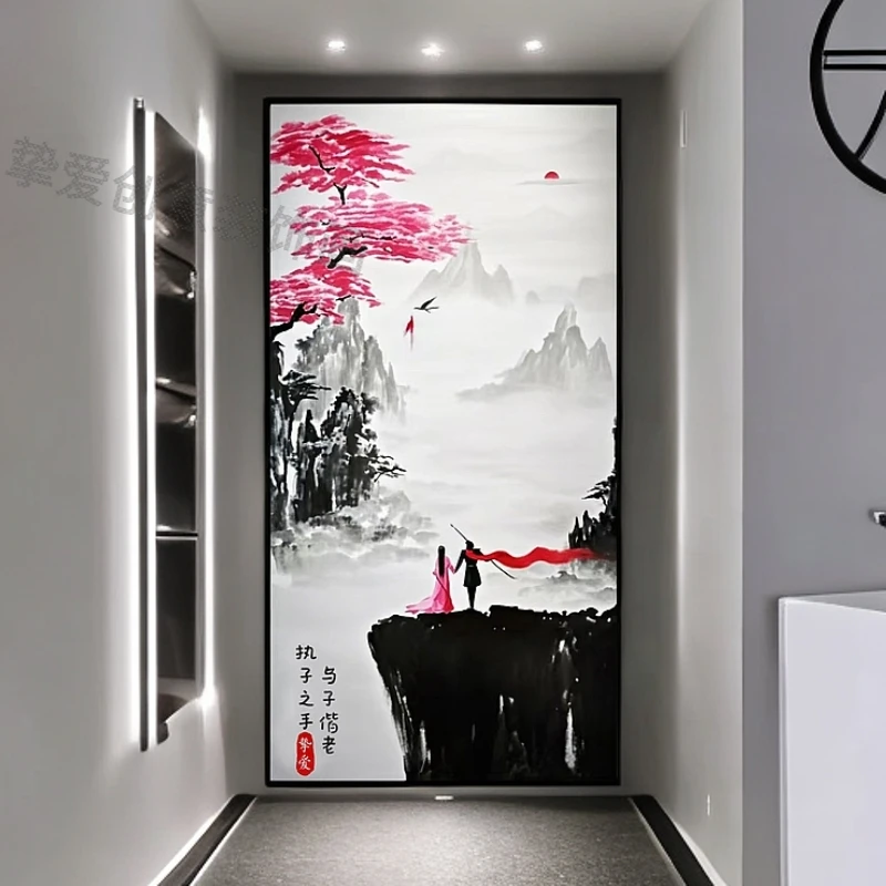 大话水墨风大话西游客厅装饰画齐天大圣至尊宝玄关挂画高级感