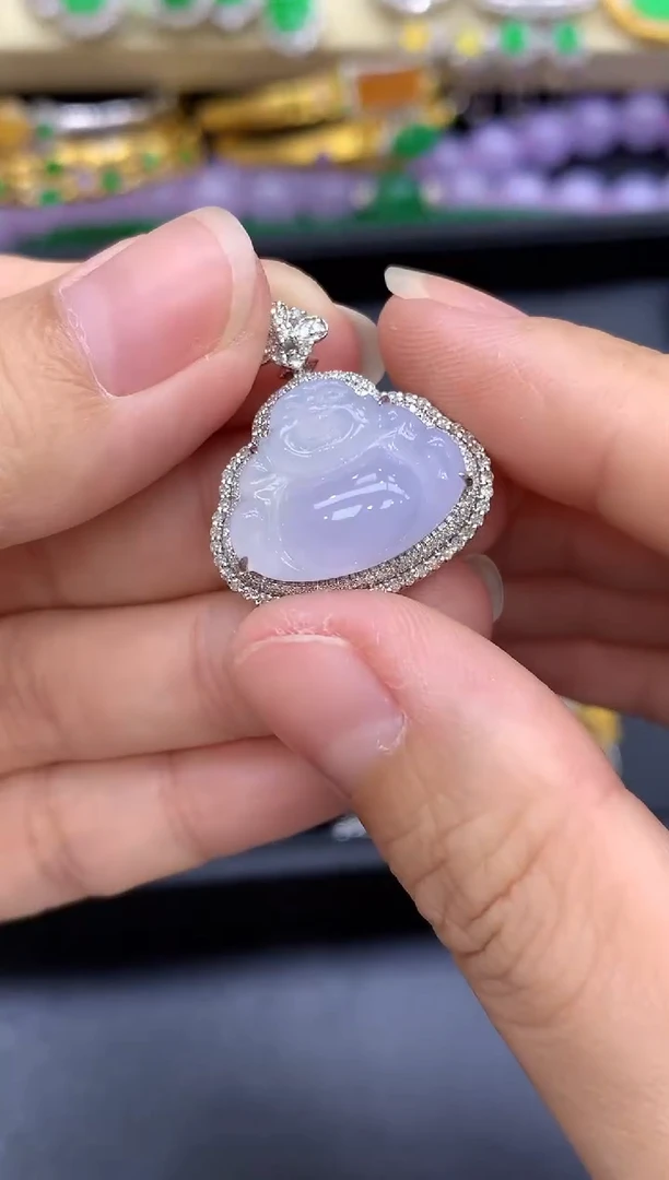 颈饰18K金镶嵌翡翠564-中国好珍宝