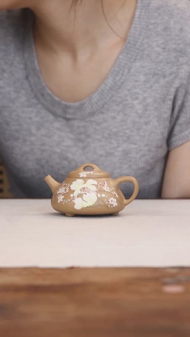 茶壶紫砂段泥玉兰石瓢