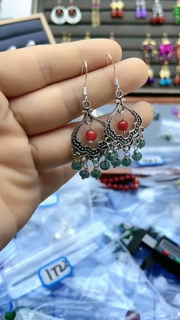 【闪购商品】翡翠耳饰银S925镶嵌329000