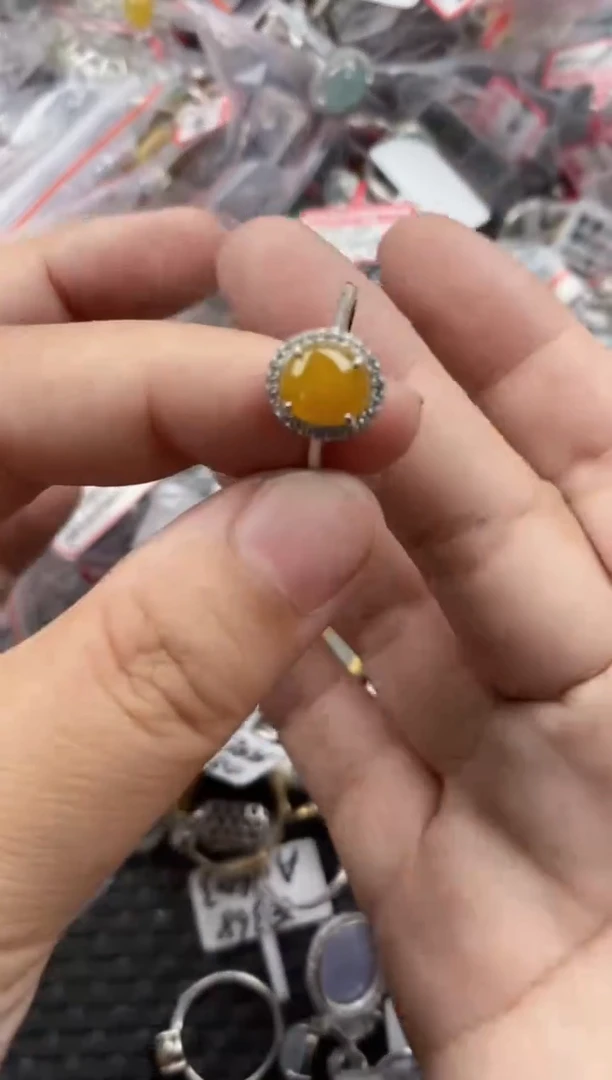 银S925镶嵌戒指翡翠222   5