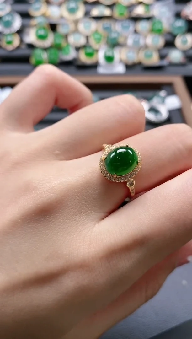 【闪购商品】翡翠戒指银S925镶嵌51511