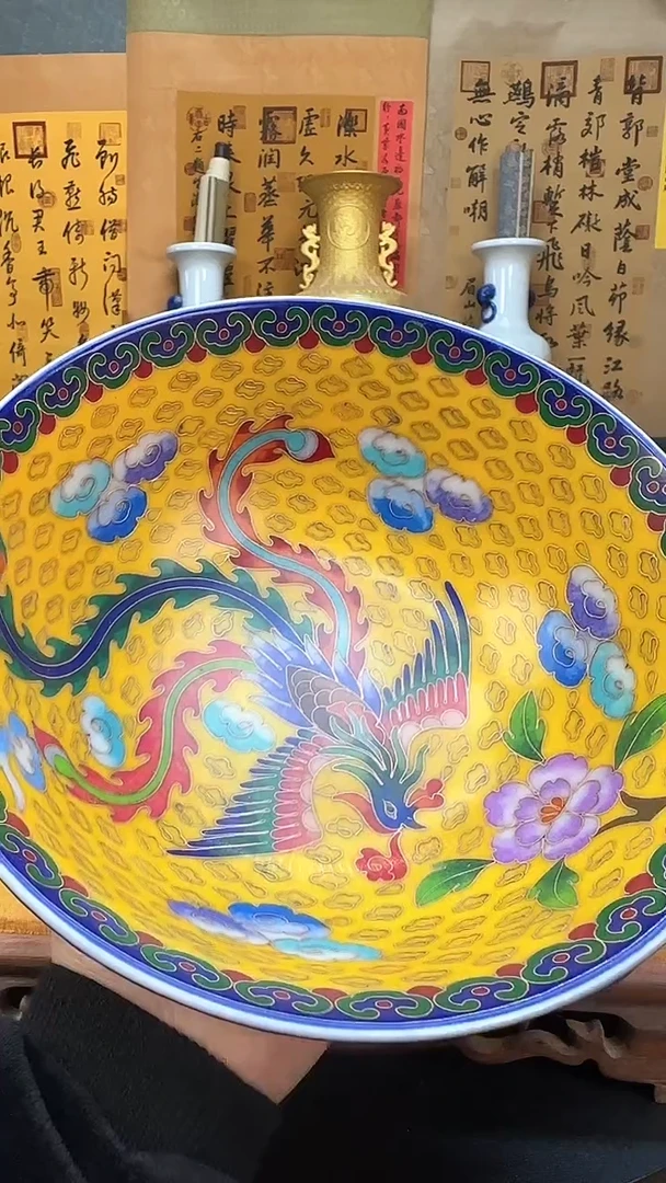 【闪购商品】瓶景德镇陶瓷客厅摆件夔龙