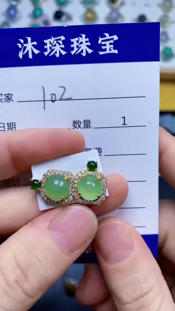 翡翠戒指银S925镶嵌1020