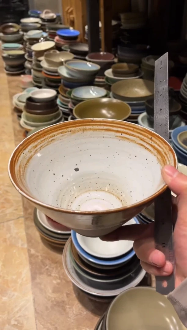 【闪购商品】瓷片899 白麻点斗笠面碗1个