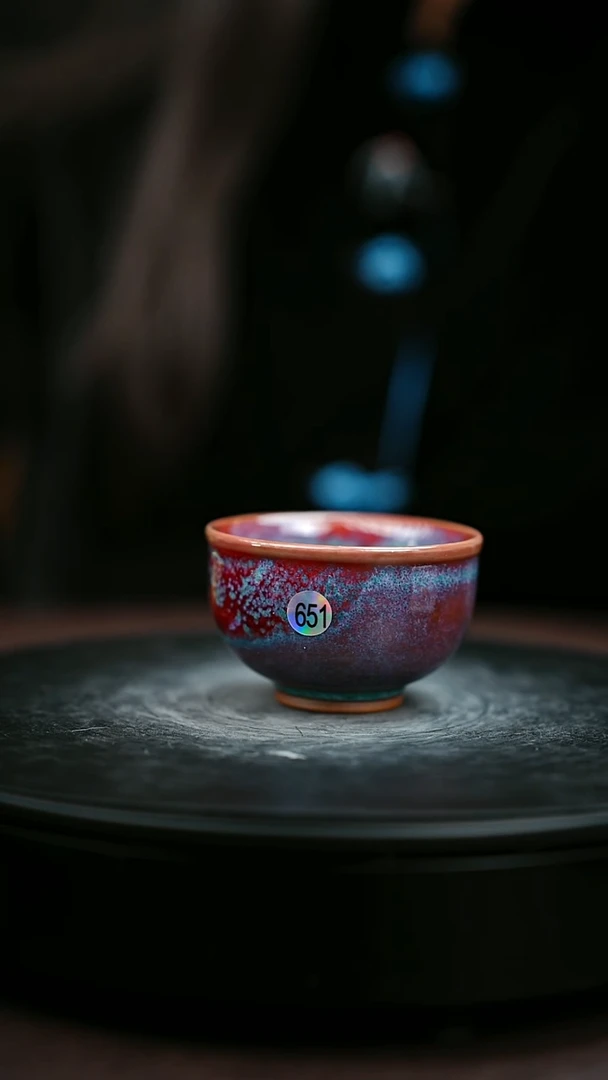 651#原矿钧瓷炉钧釉禅定杯