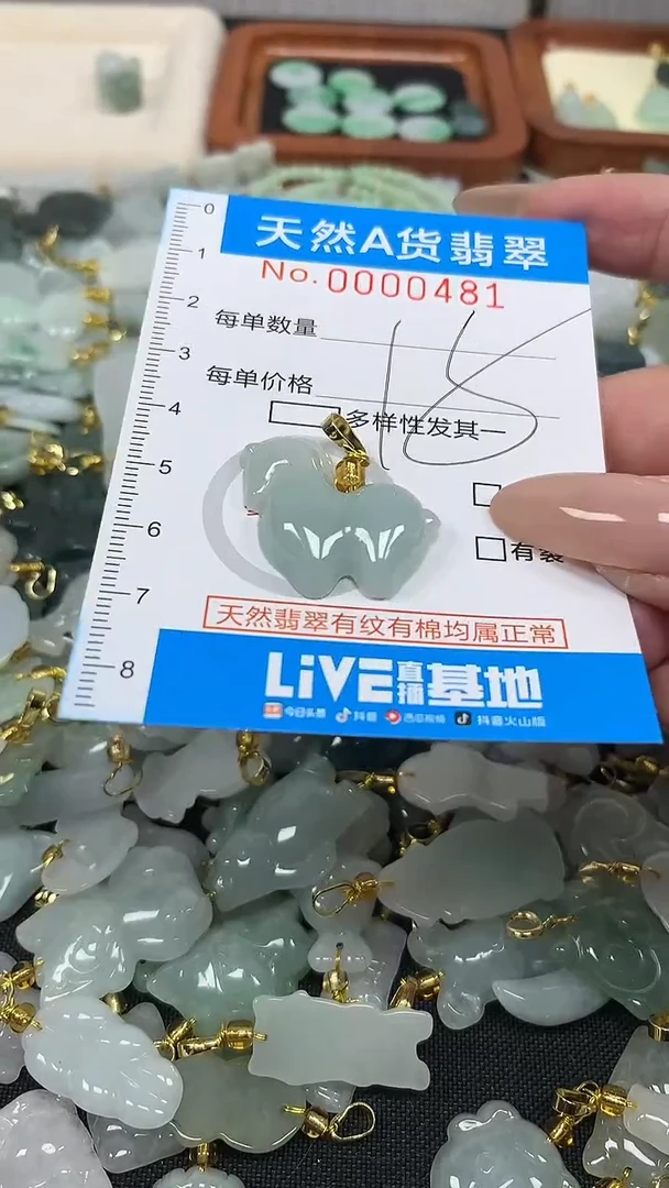 翡翠未镶嵌颈饰净货挂件-0481