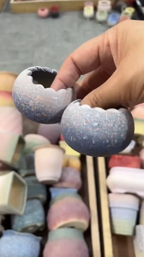 麦饭石粗陶多肉花盆两个