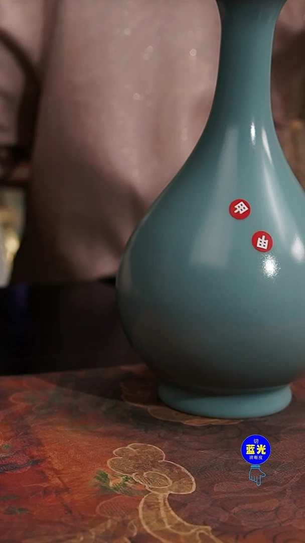 摆件瓷四**峰纯手工清凉寺原矿釉玉壶春--臻品