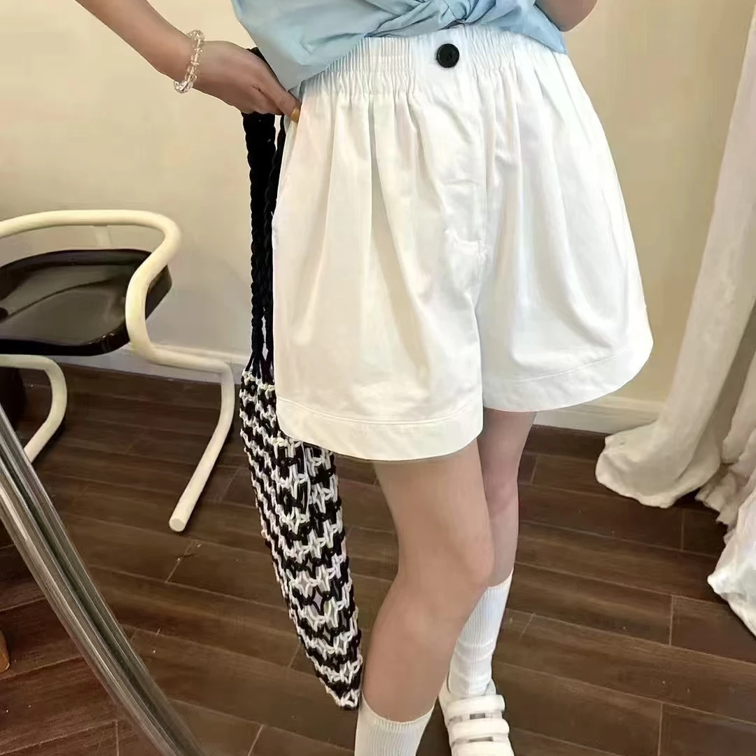 意法一批清仓 韩系简约宽松直筒短裤女休闲裤阔腿a字裤F0893