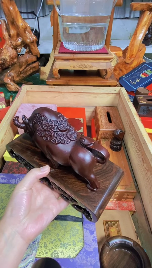 木质金钱牛+弯角底座直播推荐直播推荐