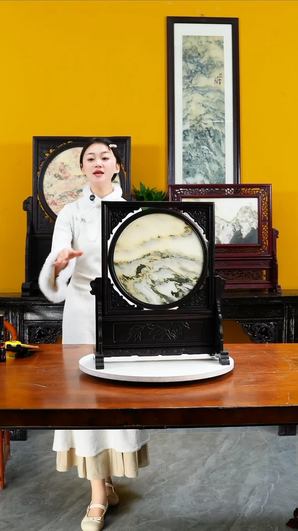 石材天然大理石画摆件