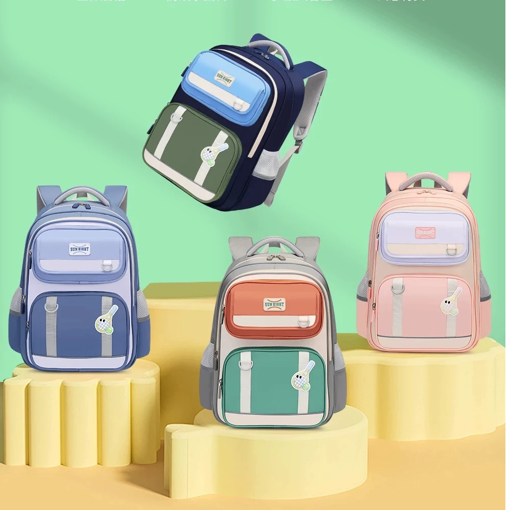 【阳光8点】3-6年级小学生多巴胺配色网球运动风减负护脊书包#22278