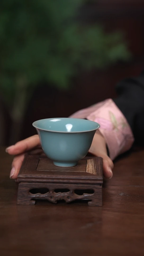 【闪购商品】清凉寺原产地仿古釉手工汝瓷元宝杯