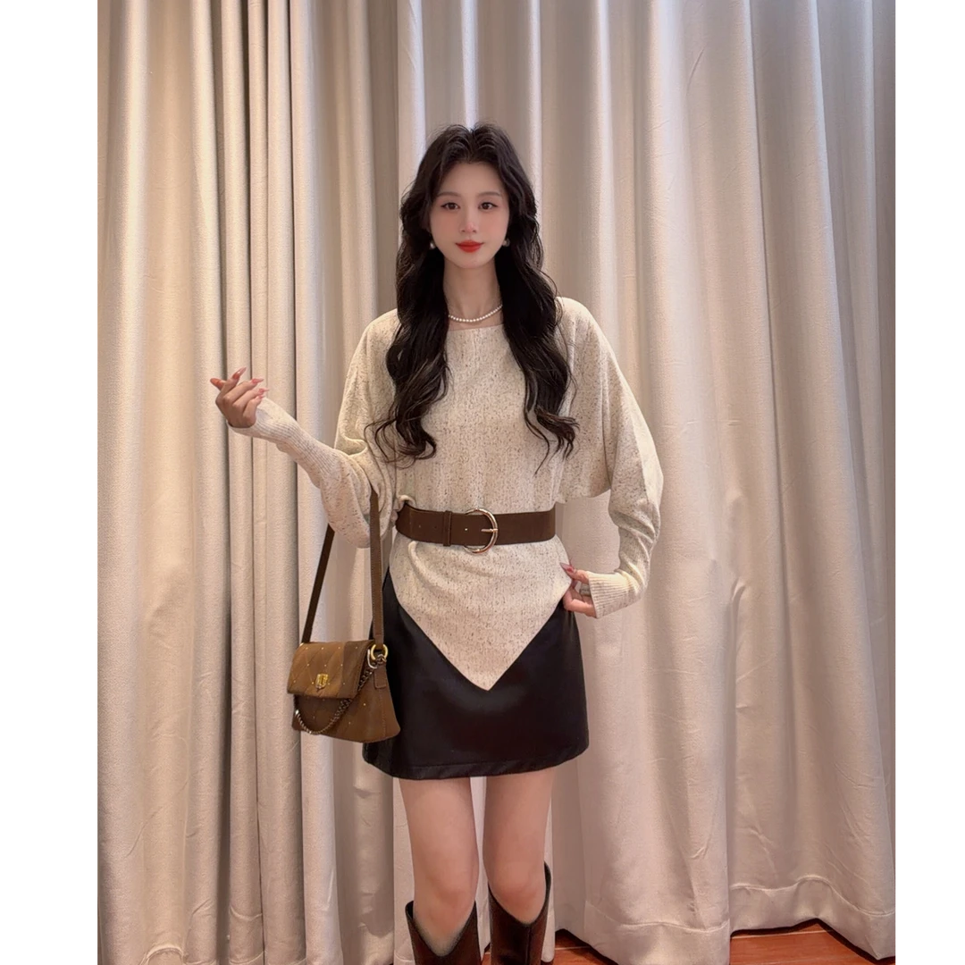 IEF/爱依服2025新款秋季时尚百搭显瘦温柔感毛织蝙蝠衫