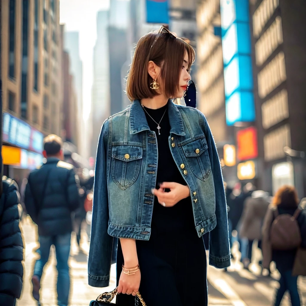 小个子牛仔外套女2025年春秋时尚百搭设计感潮流别致上衣显瘦长袖
