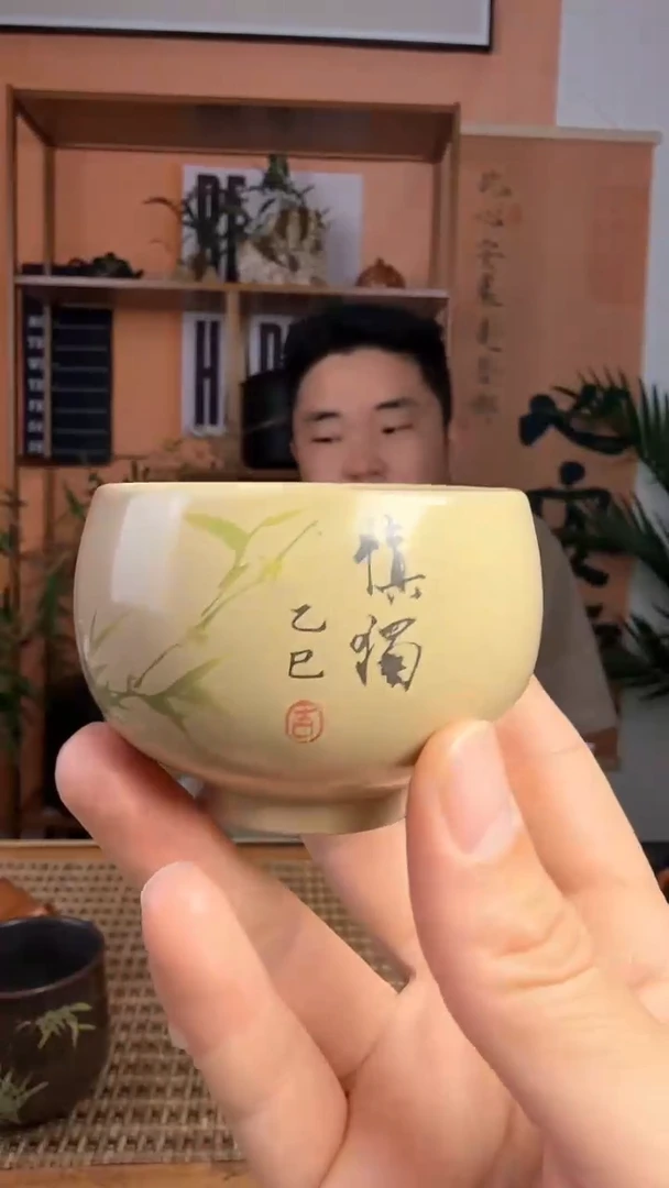 建水紫陶 复烧白泥主人杯