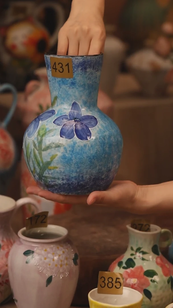 陶瓷431景德镇设计师手作花器摆件侘寂风