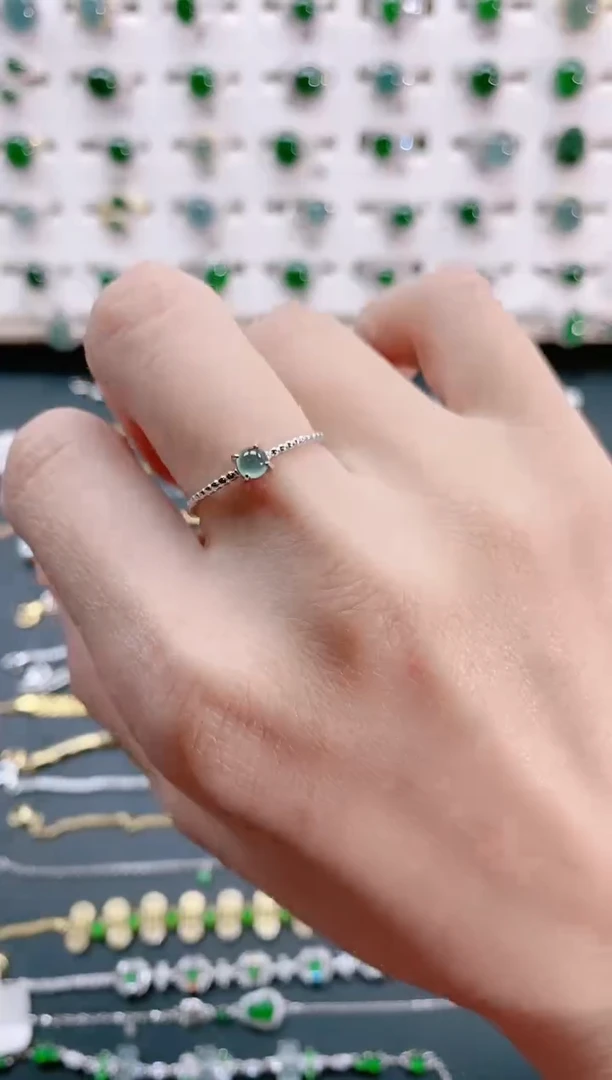 【闪购商品】翡翠戒指银S925镶嵌天然翡翠