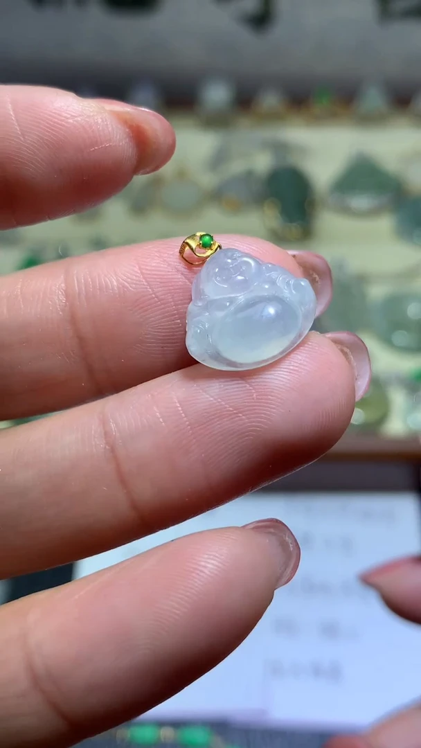 【闪购商品】翡翠颈饰18K金镶嵌091天然缅甸翡翠A货