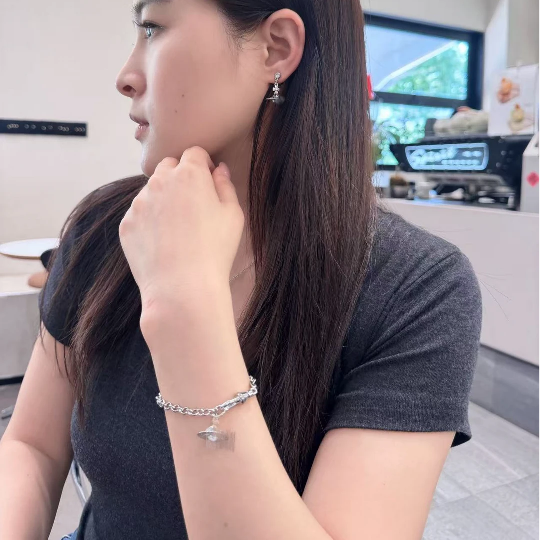 铜合金合成锆石手链 WW安立体土星彩钻手链