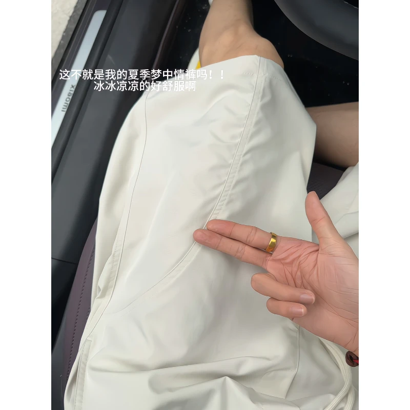 美式斜切休闲短裤男款夏季潮牌拼接宽松薄款速干篮球运动四分裤子