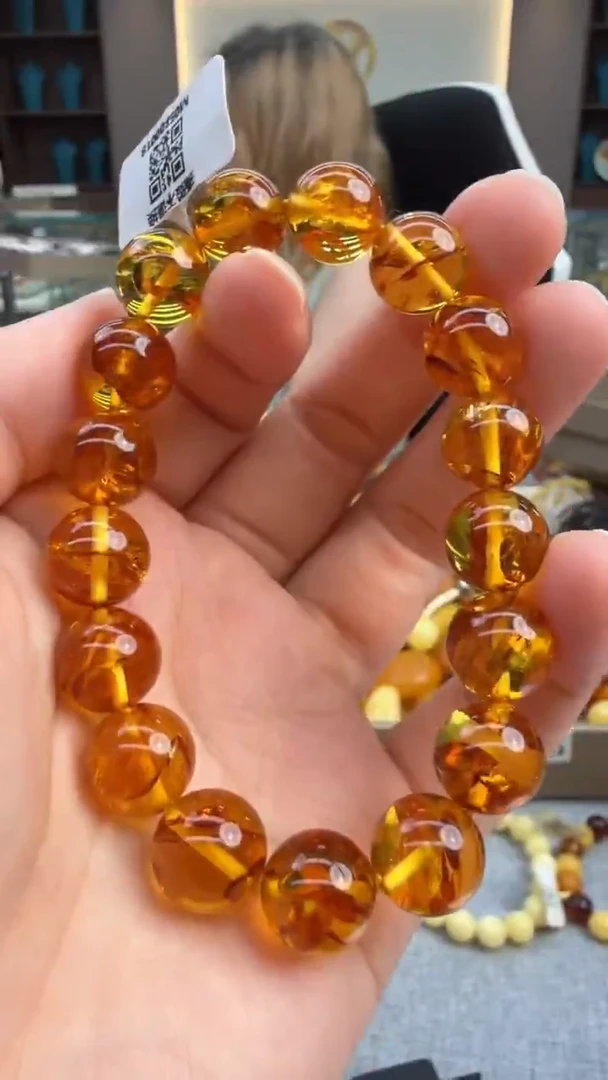 手链琥珀未镶嵌假一罚三秒拍号136