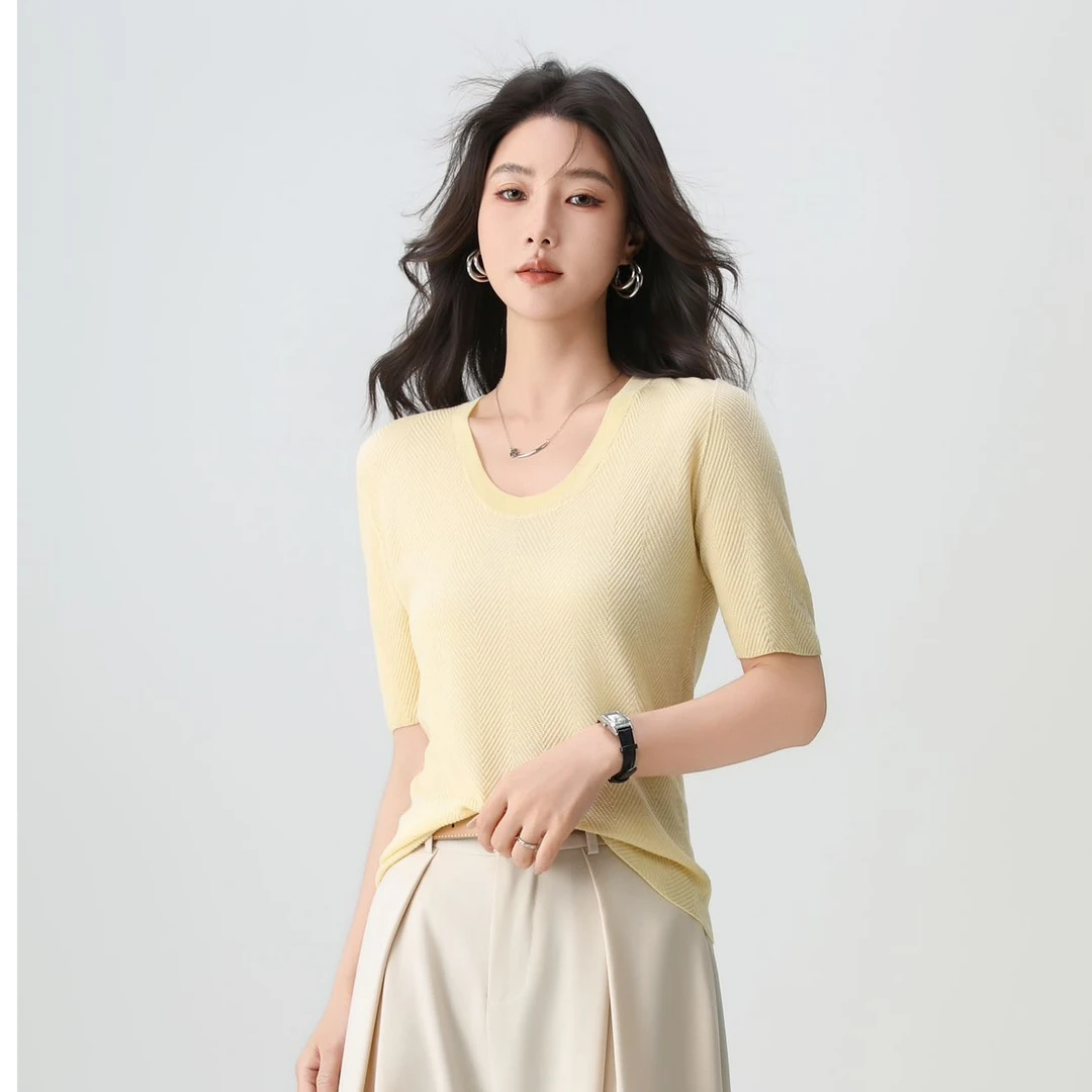 莱赛尔棉桑蚕丝混纺  无缝一体 针织衫