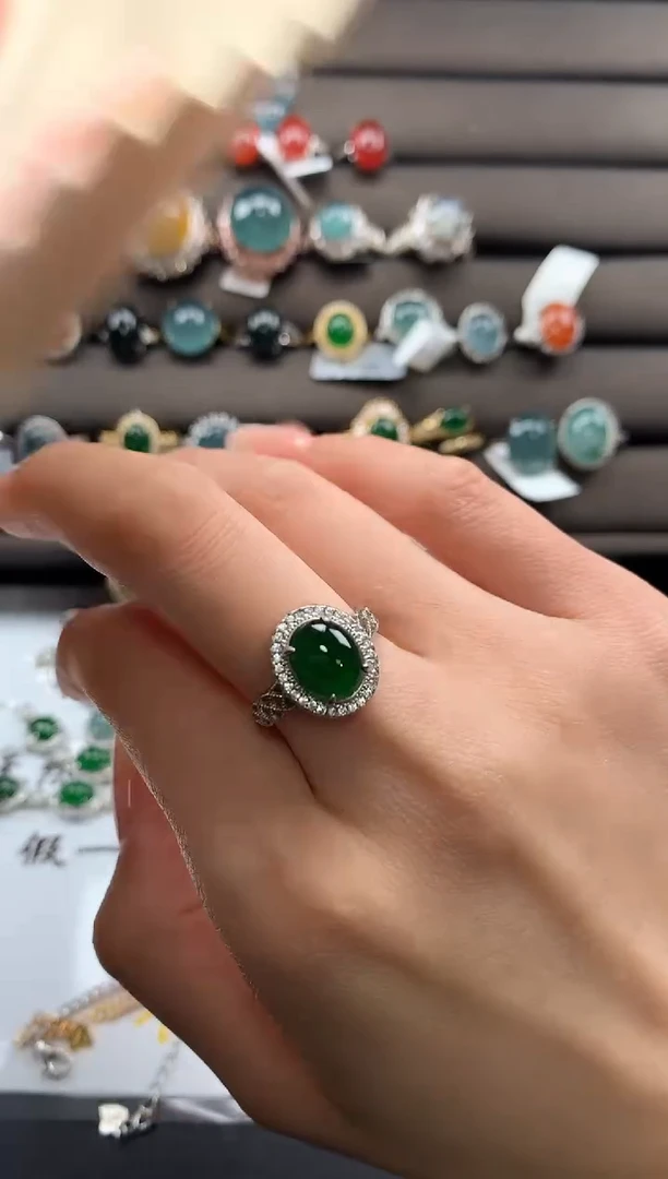 【闪购商品】翡翠戒指银S925镶嵌3122231231