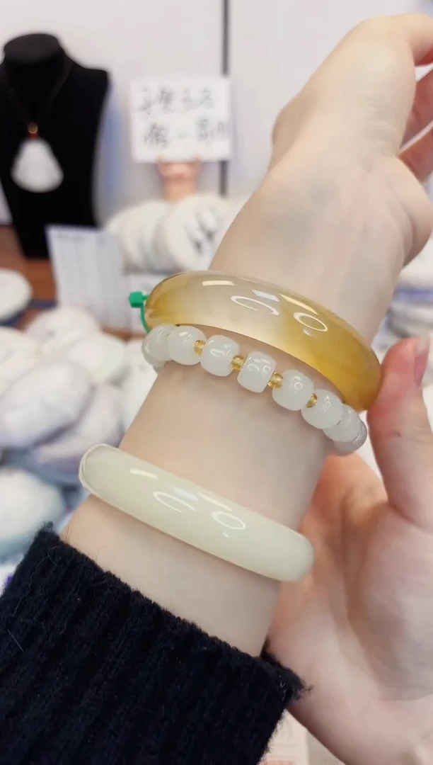 【闪购商品】石英质玉手镯未镶嵌314-财气镯圈口58