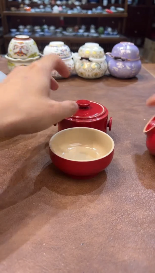 真的很便宜超好看会开片的旅行茶具