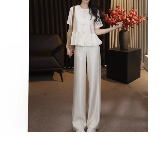 【有运费险】气质无袖背心女2025夏季新款宽松显瘦马甲+直筒裤套装