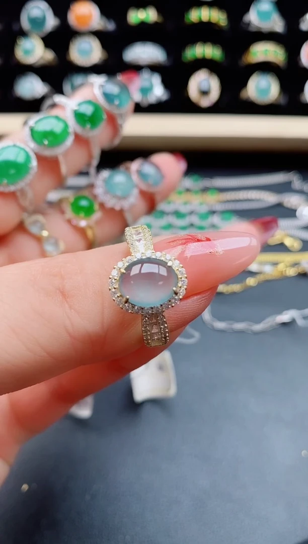 【闪购商品】翡翠戒指银S925镶嵌5080550