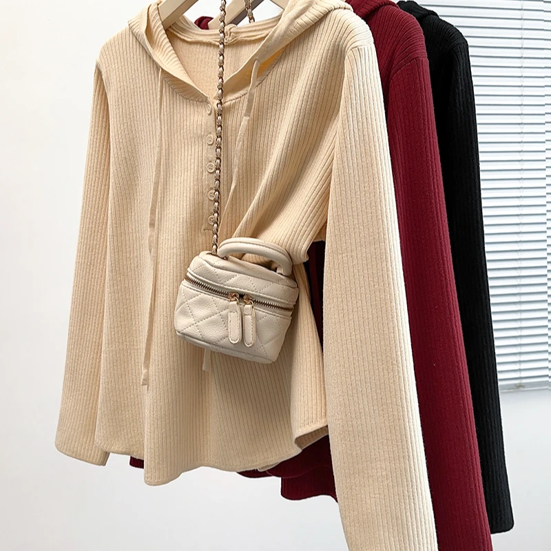 2025秋冬装胖mm大码女休闲百搭连帽韩系慵懒复古毛衣上衣71349