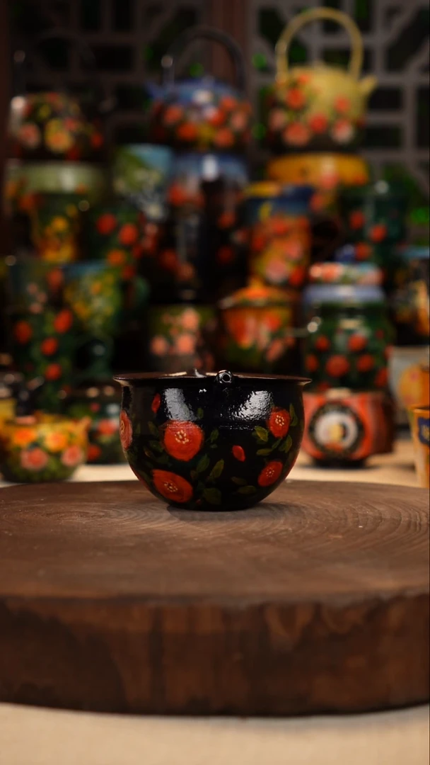 紫砂油画手绘釉下彩