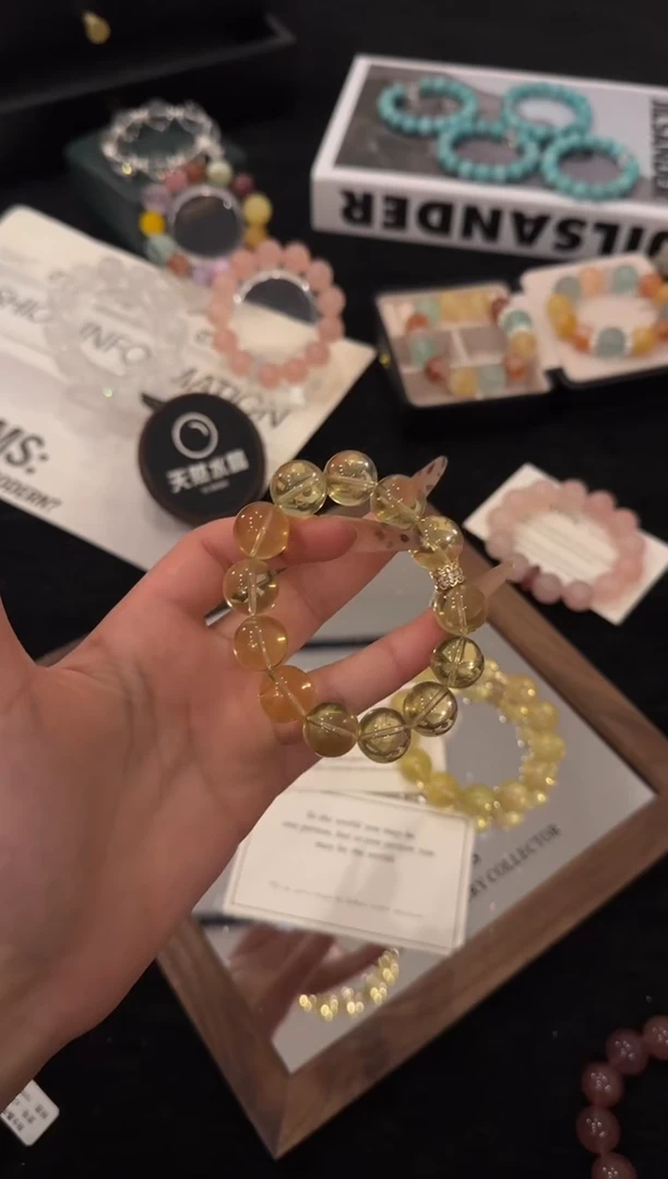 合金手链水晶黄水晶x3195