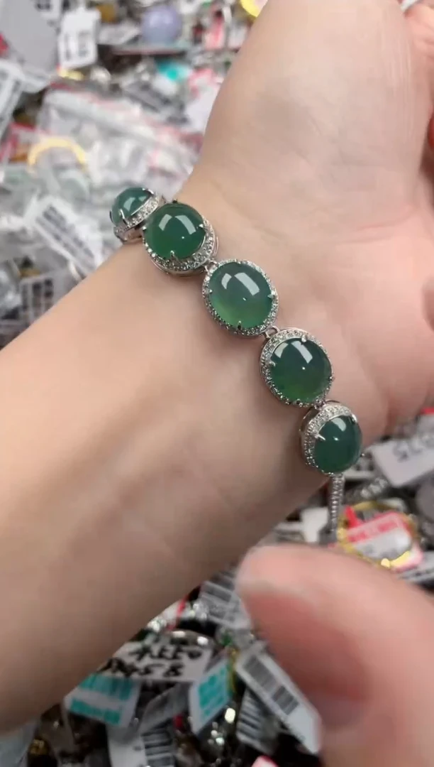 银S925镶嵌戒指翡翠999----5