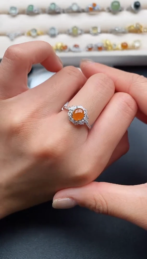 银S925镶嵌戒指翡翠3333333+2