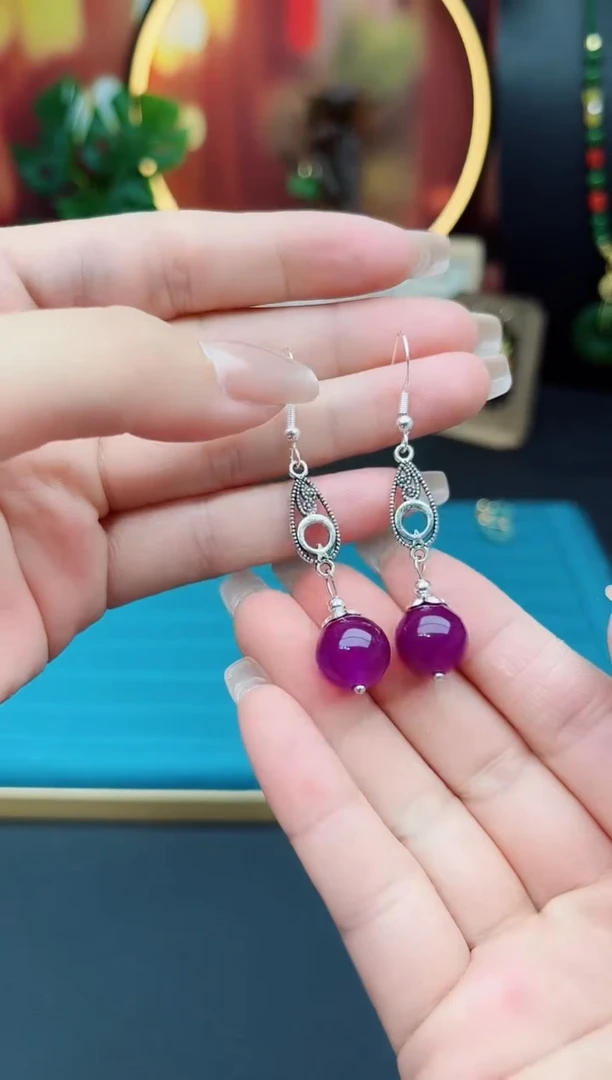 水晶耳饰银S925镶嵌405000