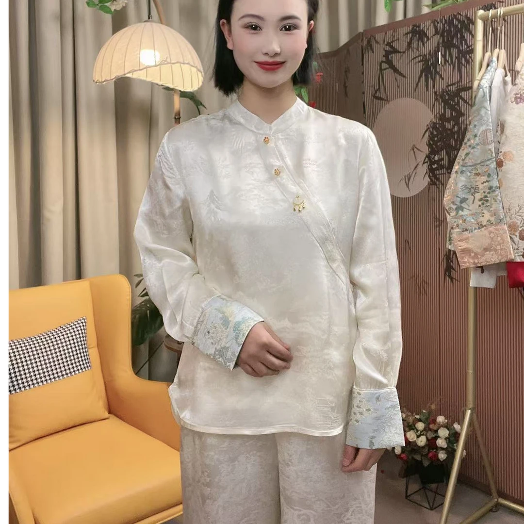 （金锁如意）新中式国风斜颈设计内里小衫