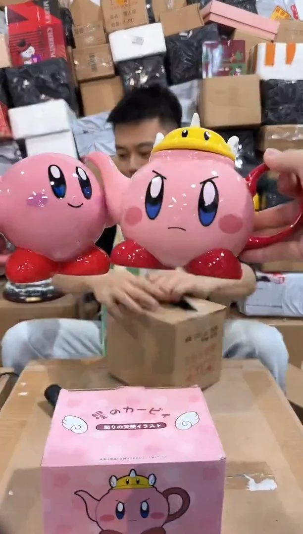 瓷片原盒星之卡比茶壶加星之卡比水杯