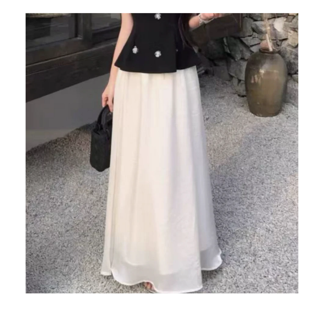 【高个子定制】流光半身裙A字显瘦长裙松紧腰围