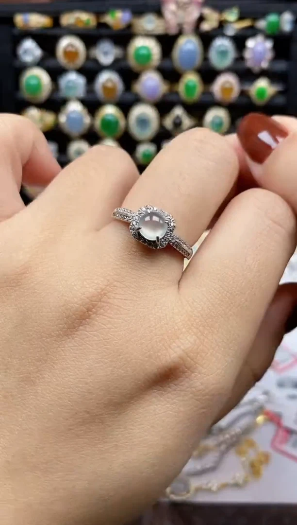 银S925镶嵌戒指翡翠8905