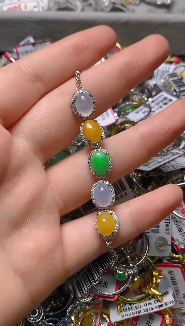 银S925镶嵌戒指翡翠百内无证书