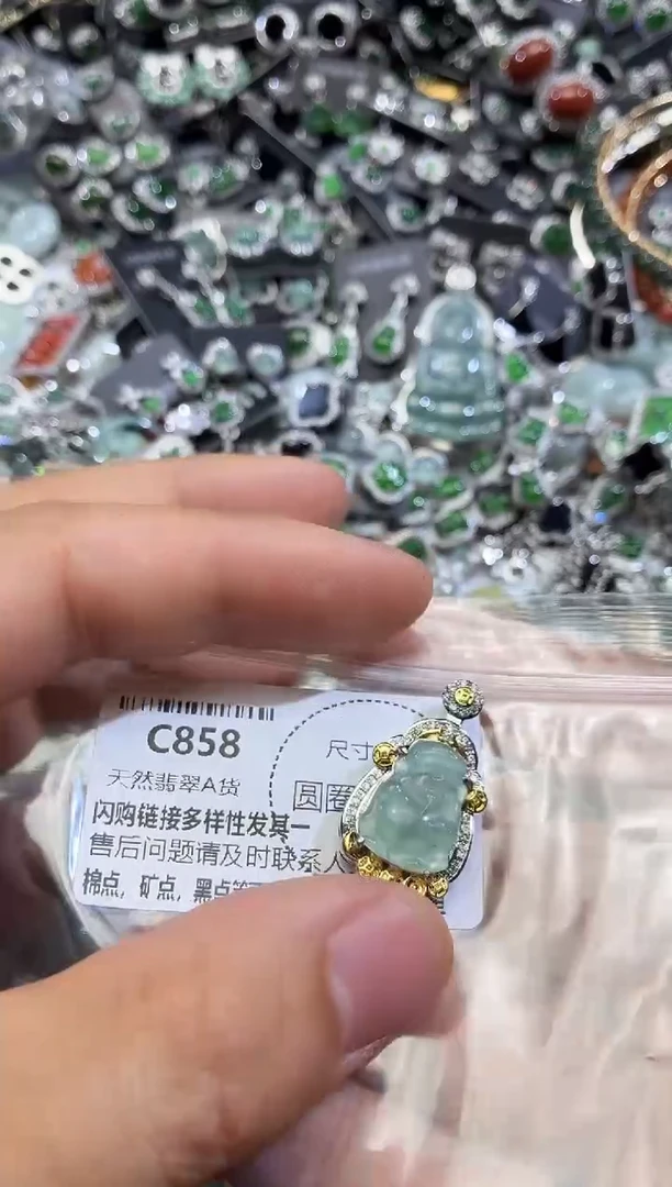 翡翠未镶嵌颈饰C858吊坠