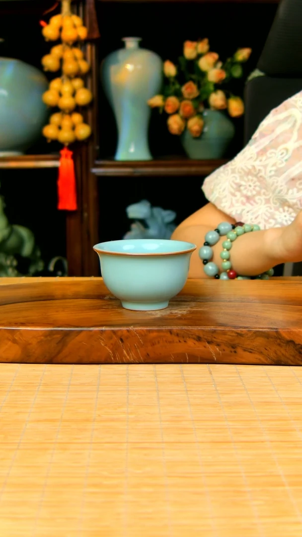 天青色永乐压手杯不完美39.9