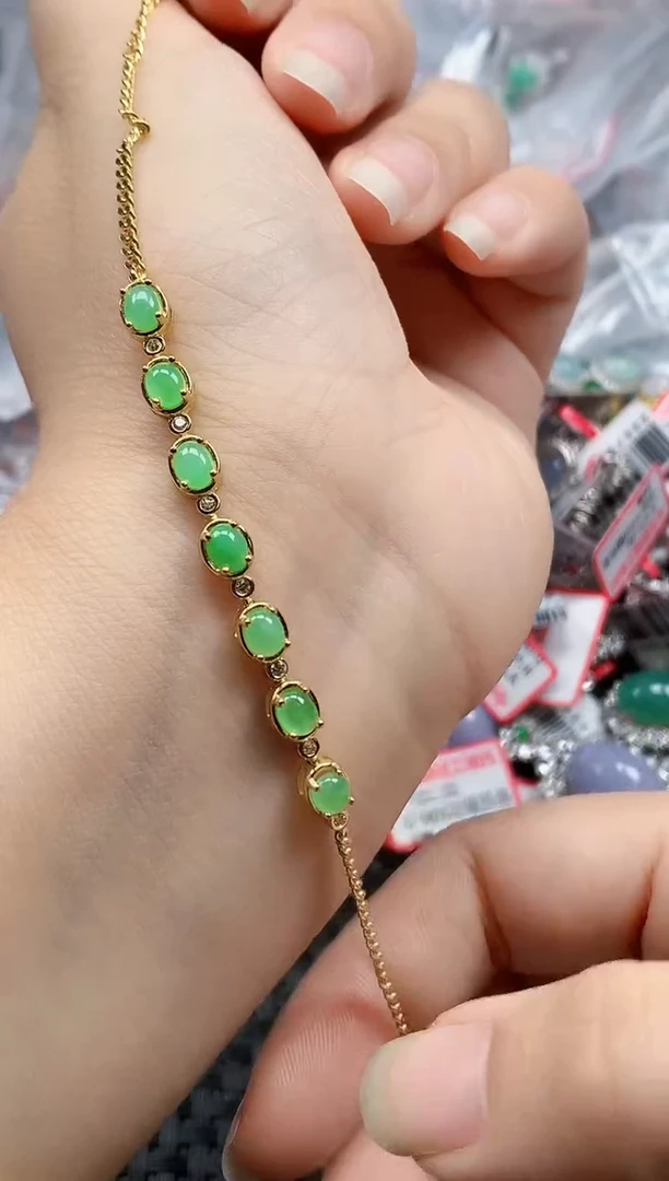 银S925镶嵌戒指翡翠天然A货缅甸翡翠