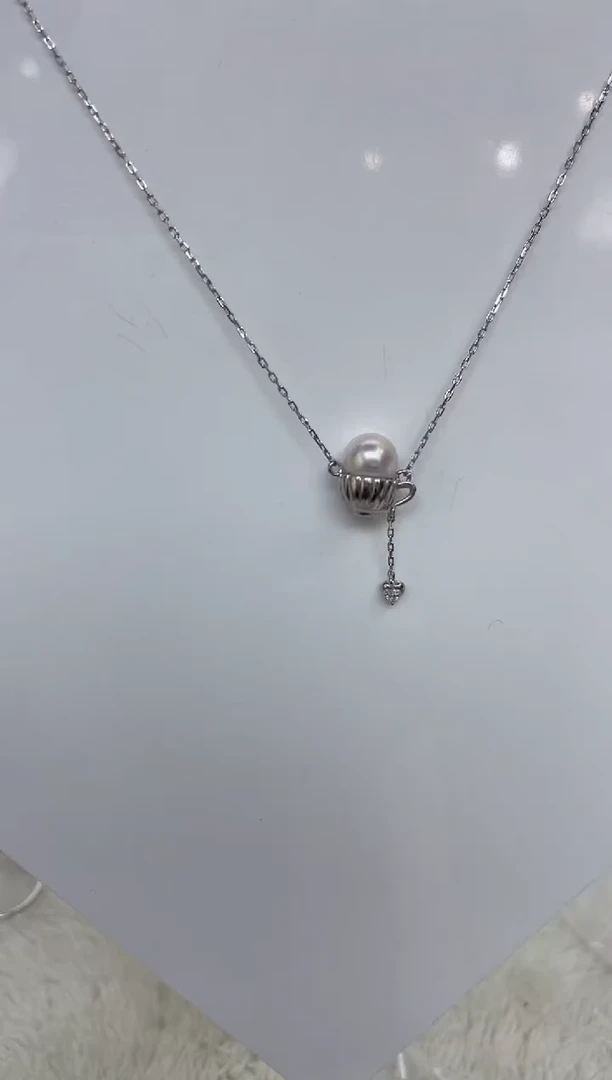 海水珍珠银S925镶嵌颈饰